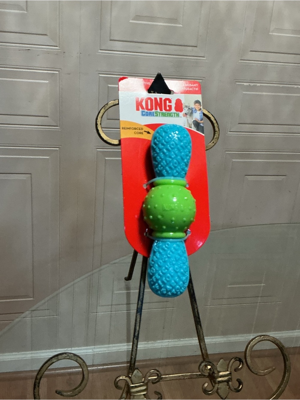KONG Duets Duos Bone Small Squeaky Easy Grip Dog Fetch Toy 7”